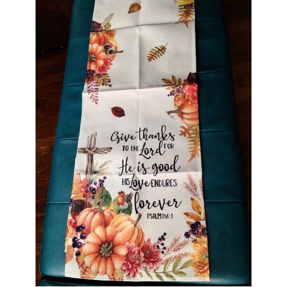 Fall Table Runner Christian Cross Decor Decorative Cloth Autumn Decoration 13x72 - Picture 5 of 14